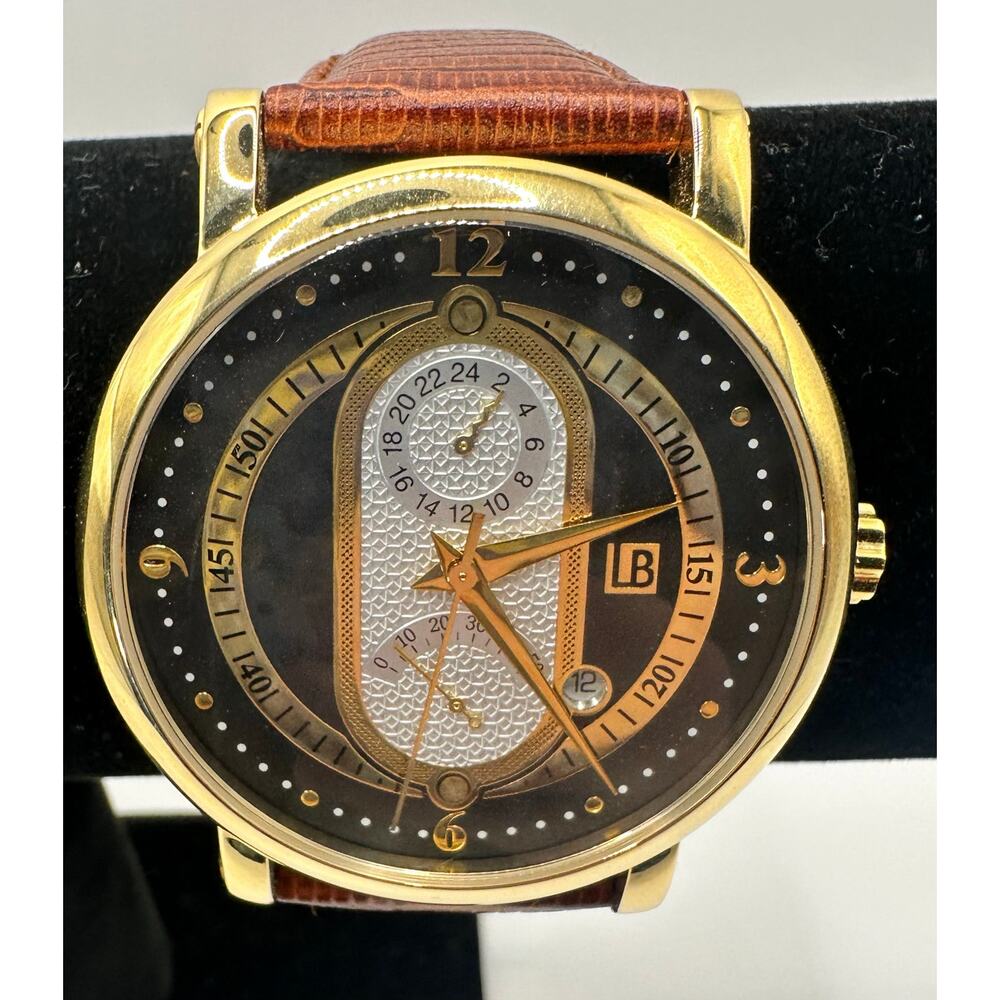Louis Bolle Automatic Men's Watch w Distinctive Dual Register Dial Very Unique!
